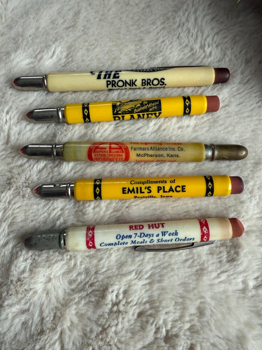 Vintage Bullet Pencils Advertising Lot of 5  (#1)